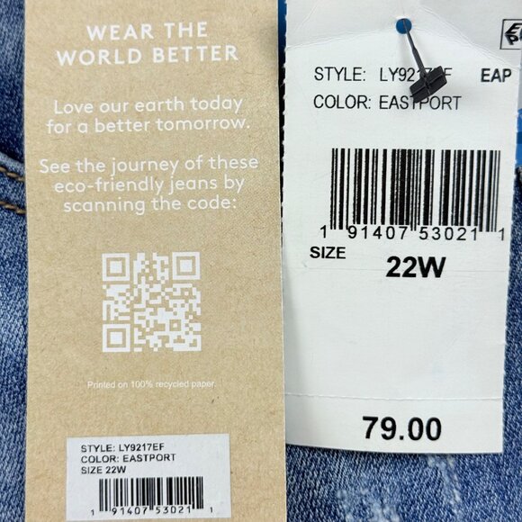 Liverpool Women's Eco Logical Cruiser Stretch Blue Denim Shorts 22W NWT $79.00 - Picture 5 of 12